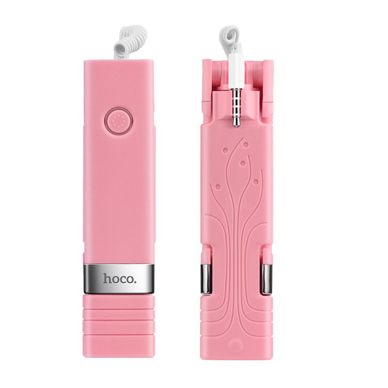 Selfie štap K3 Beauty wire controllable 3.5mm pink