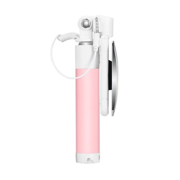 Selfie štap K2 magic mirror wire 3.5mm pink