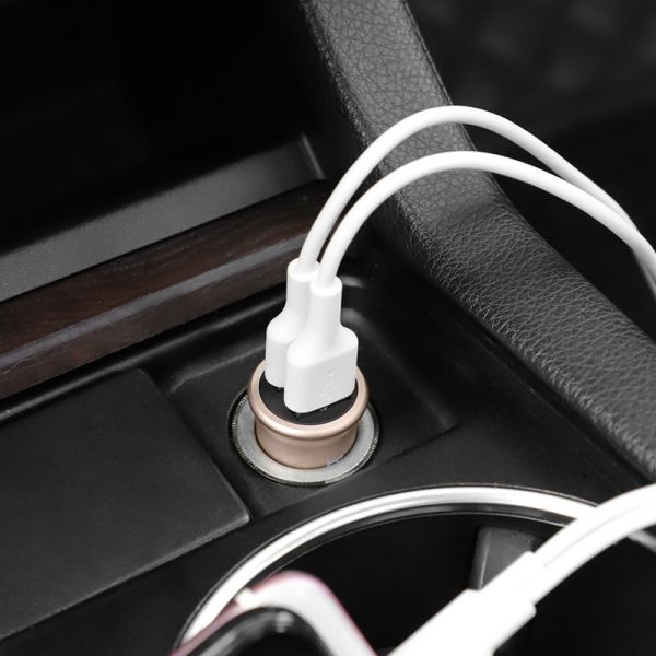 Hoco Z30 Easy route dual USB auto punjač mini zlatni
