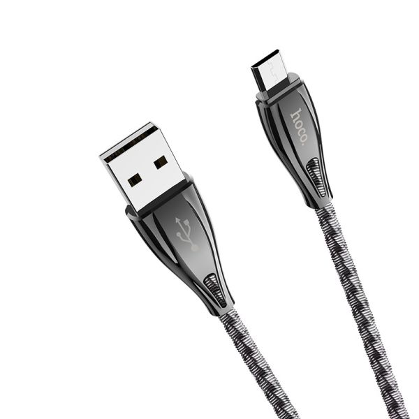 Hoco U56 Metal armor micro USB kabl sivi