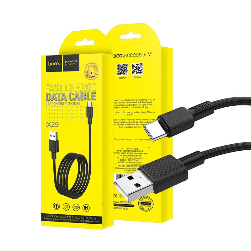 Hoco X29 Superior style type-c USB kabl crni