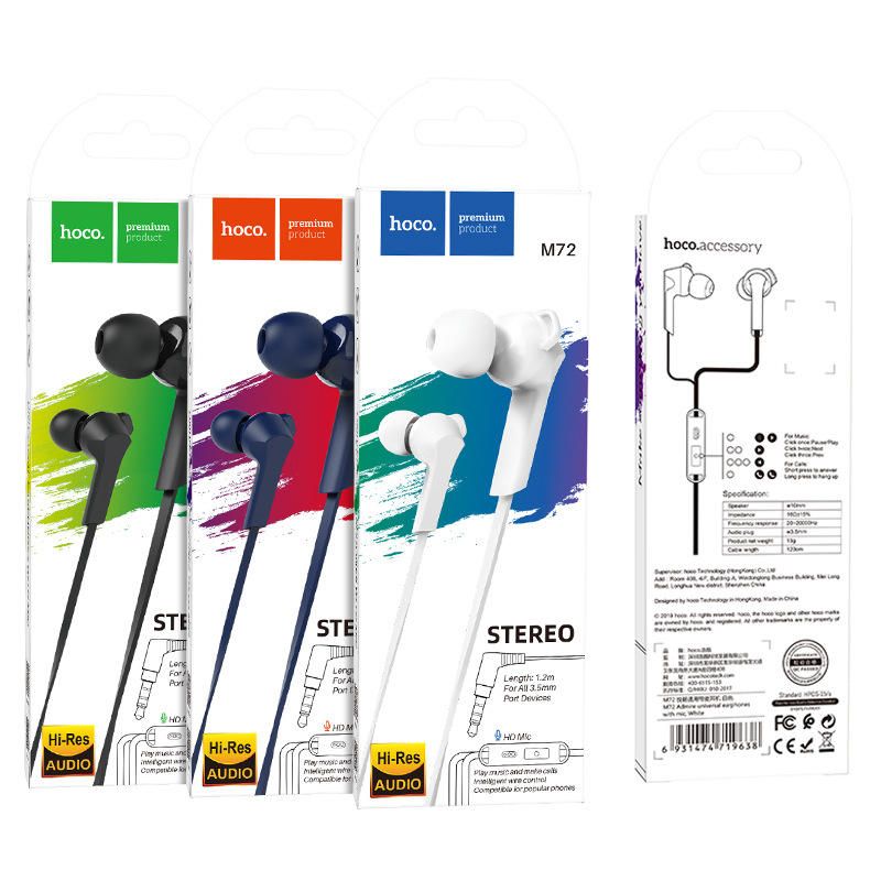 HOCO M72 Admire universal earphones with microfone