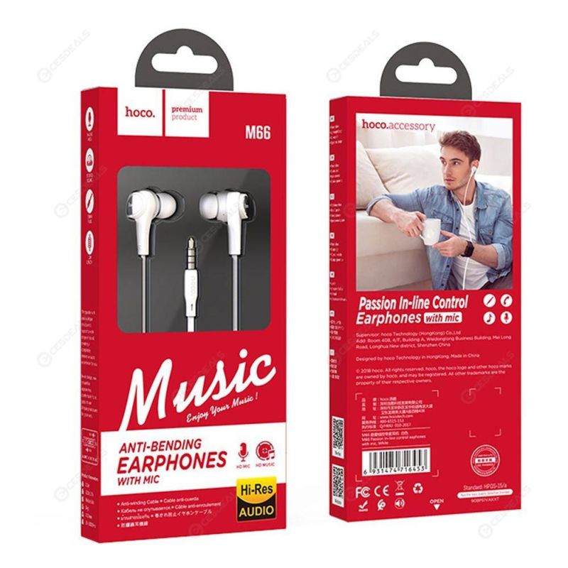 HOCO M66 Passion in-line control eaphones with microphone