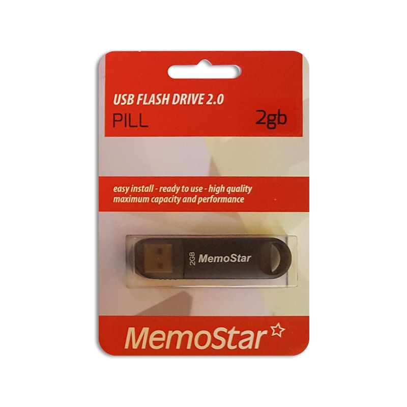 Usb Flash disk Memostar Pill 2GB, crni