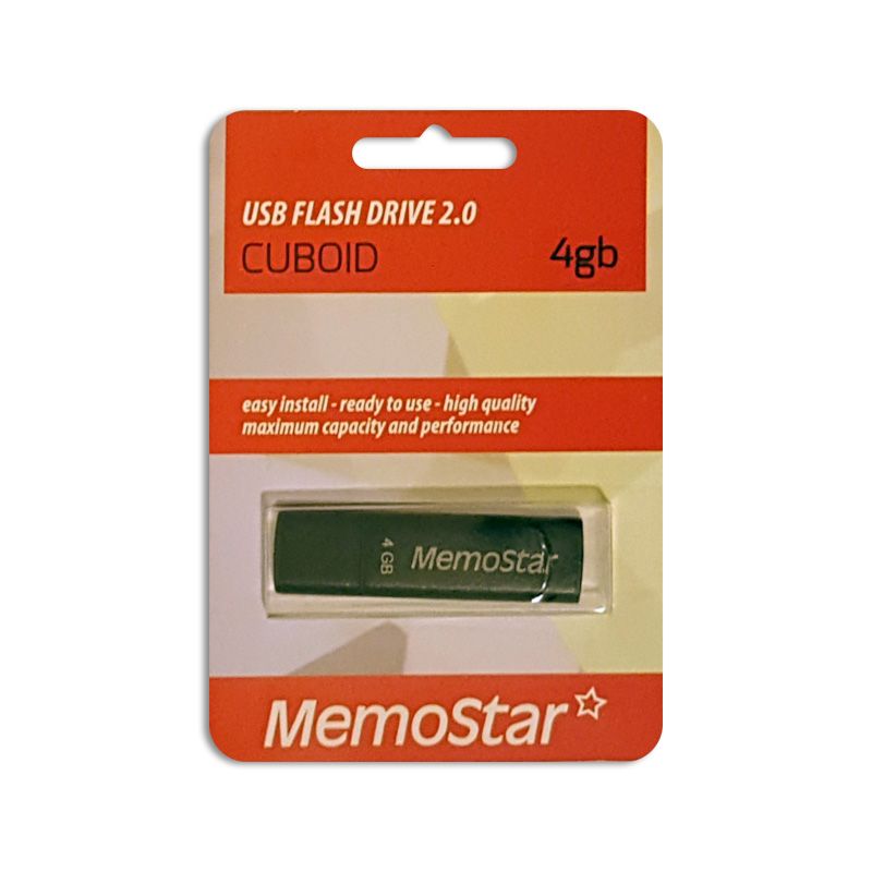 Usb Flash disk Memostar Cuboid 4GB, crni