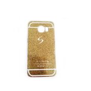 Futrola silikon Glitter logo za Samsung G925 S6 edge, zlatna