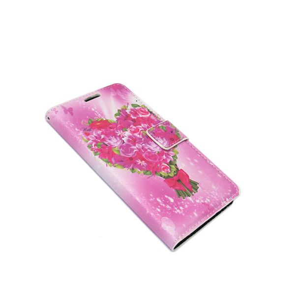 Futrola na preklop za Samsung A500 A5 cvetna, pink
