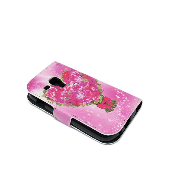 Futrola na preklop za Samsung S7560/S7562 Trend, cvetna pink