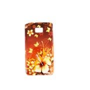 Futrola silikon Print za Samsung i9100 S2, cvetna narandzasta